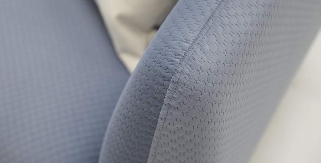 Прямой диван Тиволи Серо-синий велюр