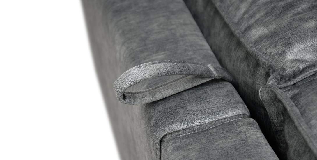 Угловой диван Фабио темно-серый велюр