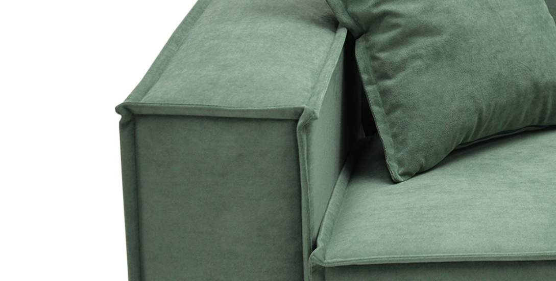 Прямой мини диван Авиньон Зеленый велюр