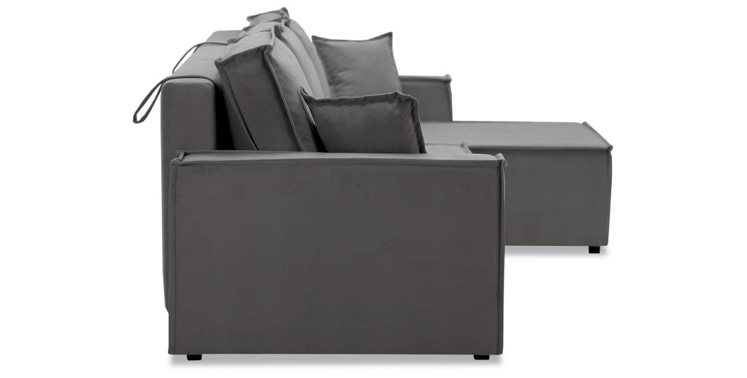 Угловой диван Фабио Max Серый велюр