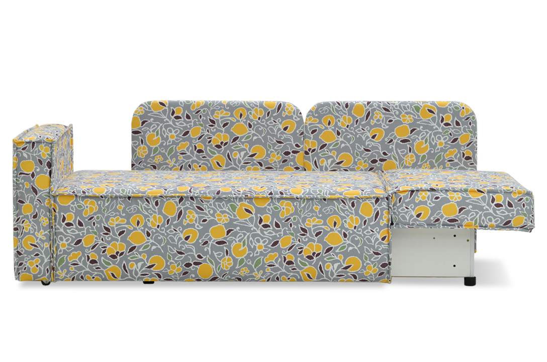 Прямой мини диван Бохо лимонный жаккард