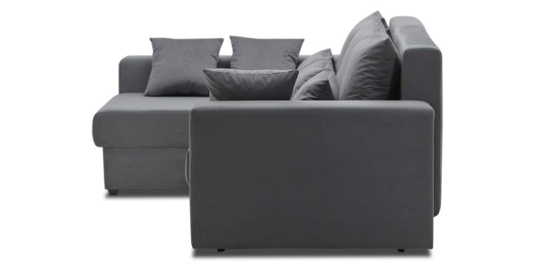 Угловой диван левый Майами Графитовый велюр Уцененный