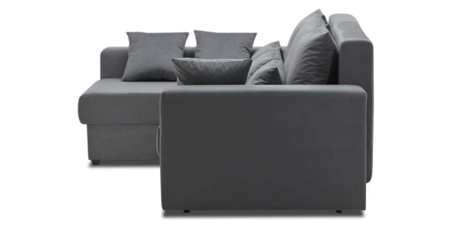 Угловой диван левый Майами Графитовый велюр Уцененный