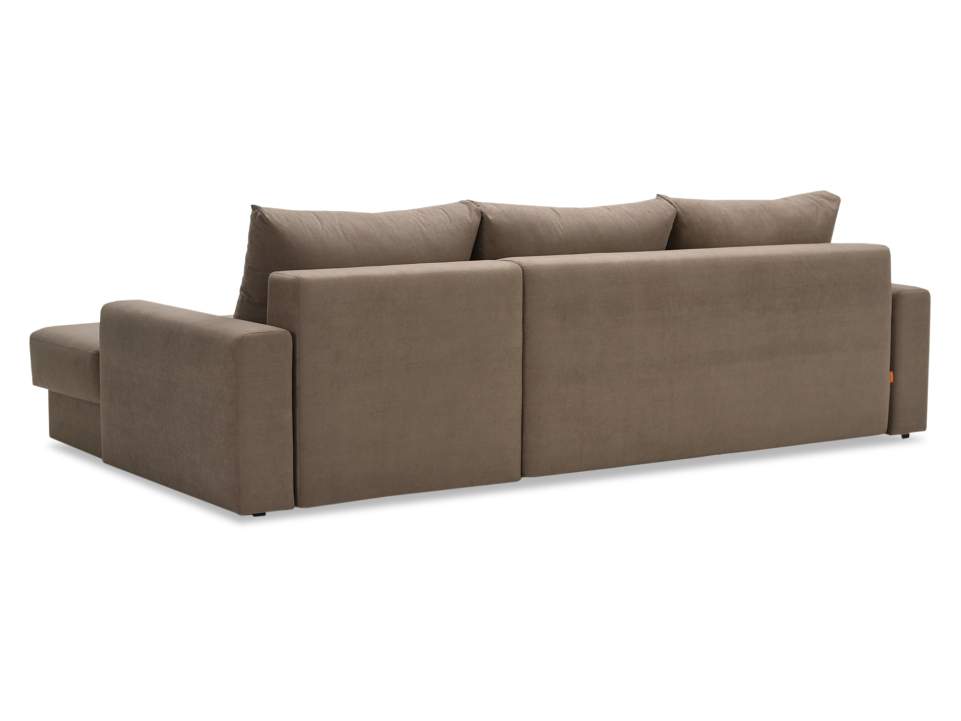 Угловой диван правый Вегас светло-коричневый велюр