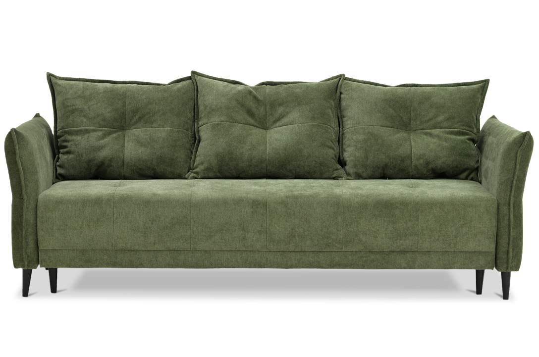 Прямой диван Лома зеленый велюр