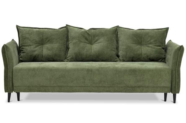Прямой диван Лома зеленый велюр