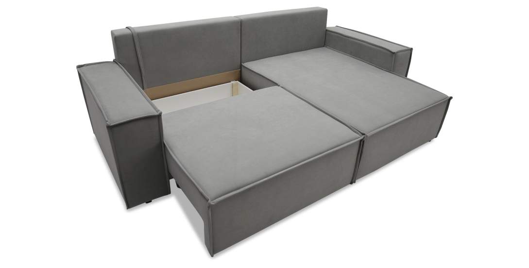 Угловой диван Фабио Дымчатый серый велюр