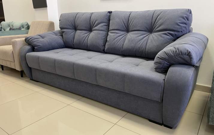 Прямой диван Вестон дымчатый фиолетовый велюр