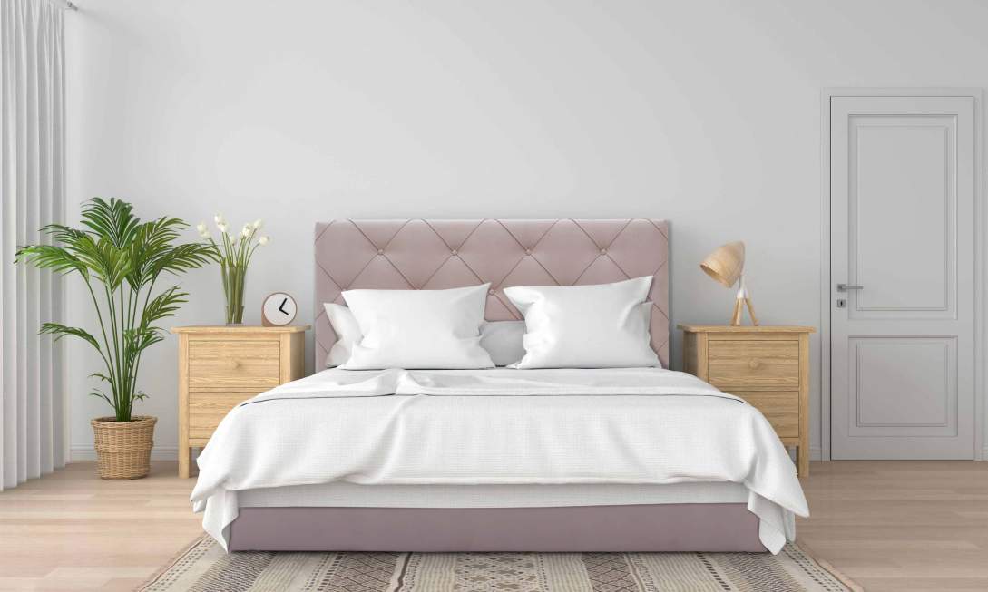 Двуспальная кровать Артэ 140 розовый велюр