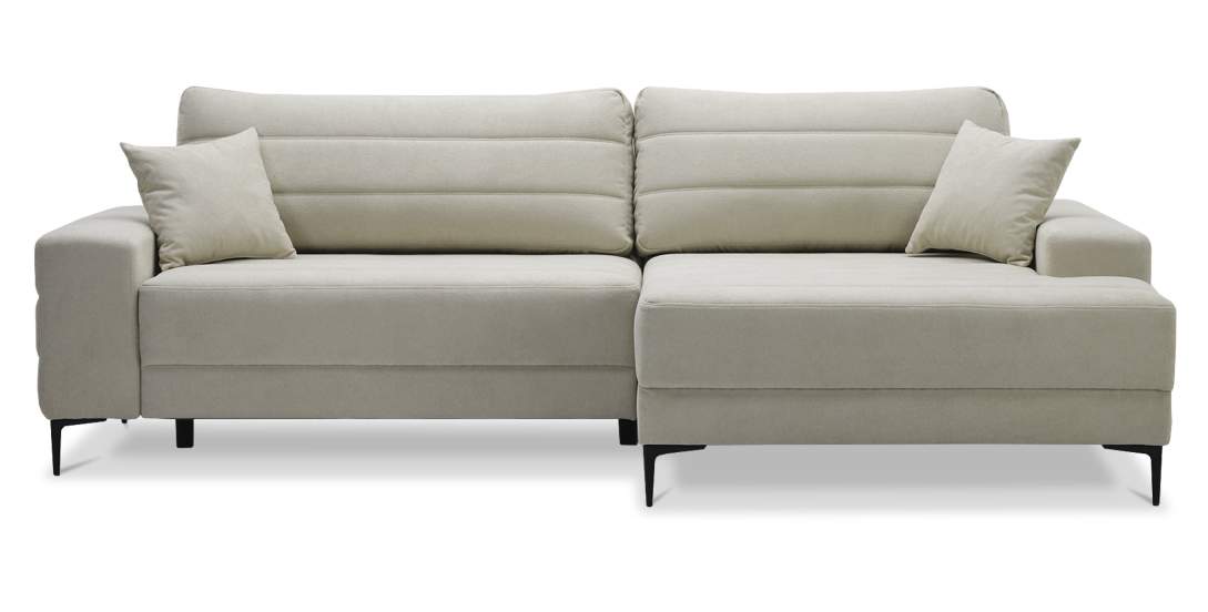 Угловой диван левый Белес Молочно-кремовый букле 