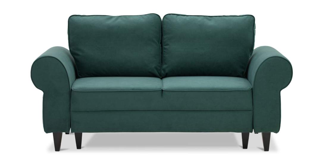 Прямой мини диван Гизела 120 изумрудный велюр 