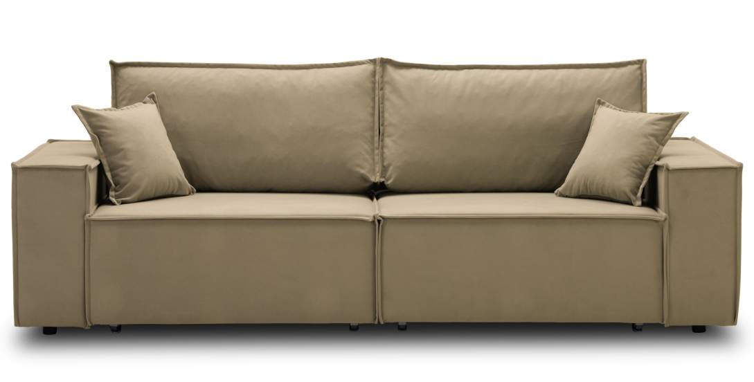 Прямой диван Фабио Бежевый велюр