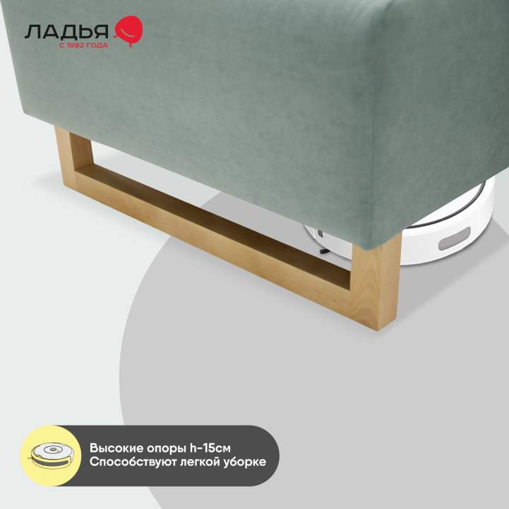 Угловой диван Каперс Пыльно-бирюзовый велюр