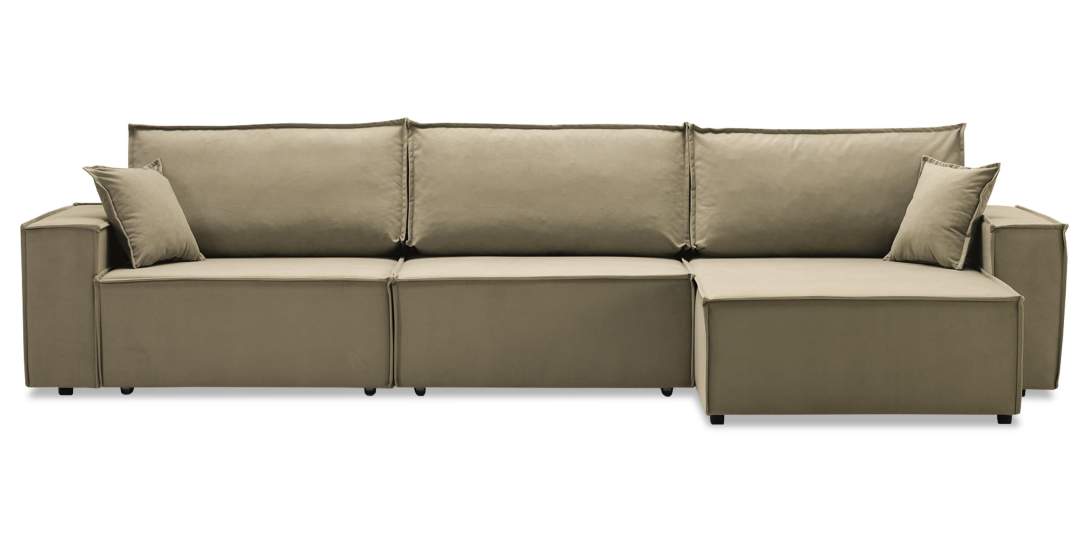 Угловой диван Фабио Max Бежевый велюр