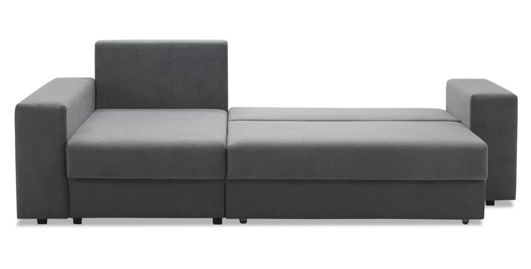 Угловой диван левый Майами Серый велюр 