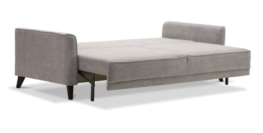 Прямой диван Авилла светло-серый велюр