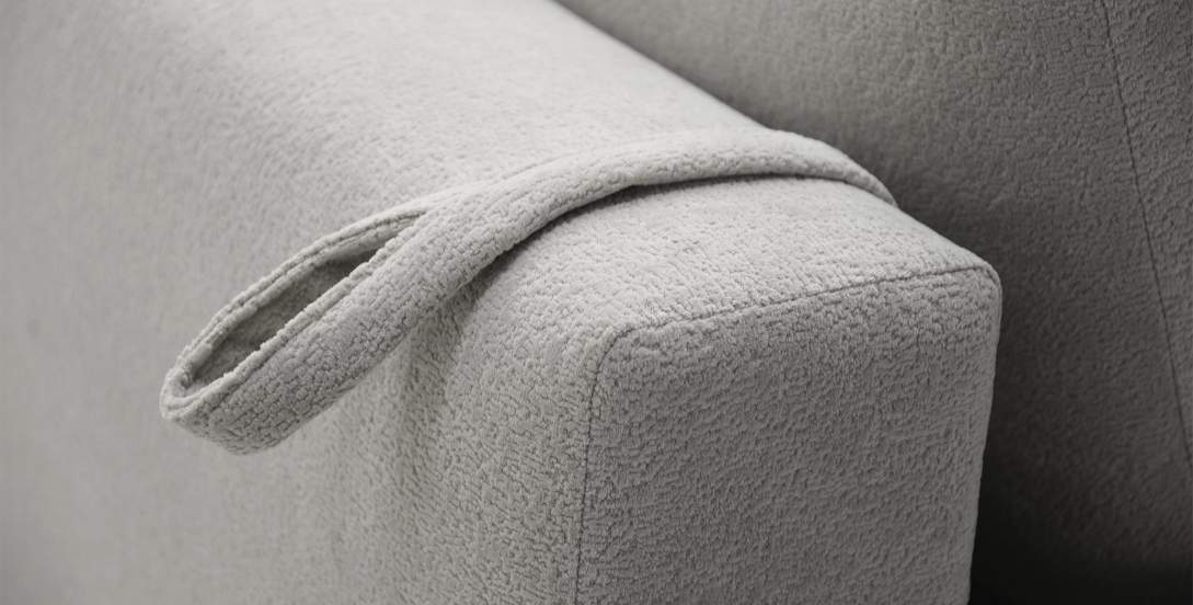 Угловой диван левый Белес Cеребристый велюр