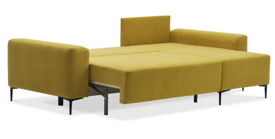 Угловой диван Вебер Горчичный велюр Уцененный