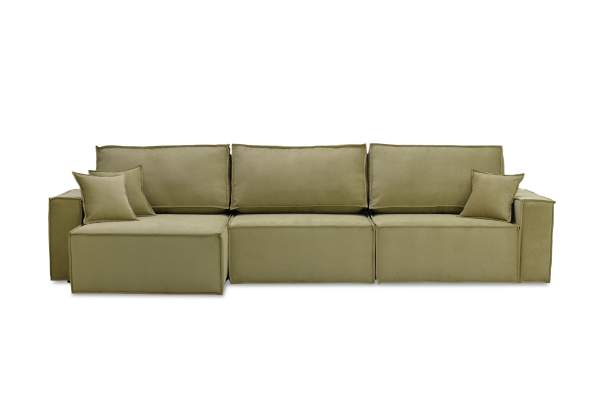 Угловой модульный диван Тейлор фисташковый велюр