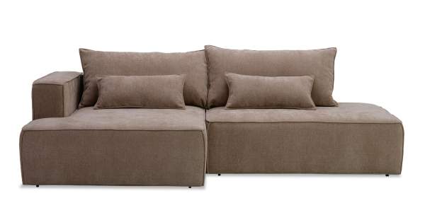 Угловой диван левый Рейф песочный шенилл