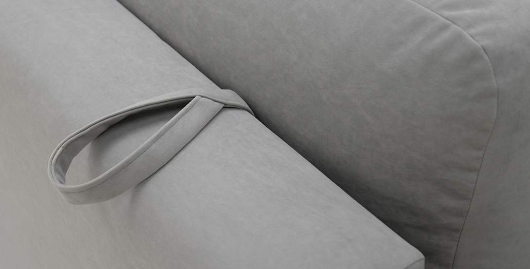 Прямой диван Тельда серый велюр