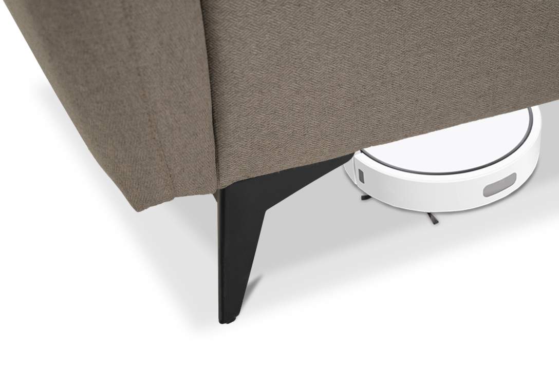 Прямой диван-кушетка Тиволи 120 коричневая рогожка 