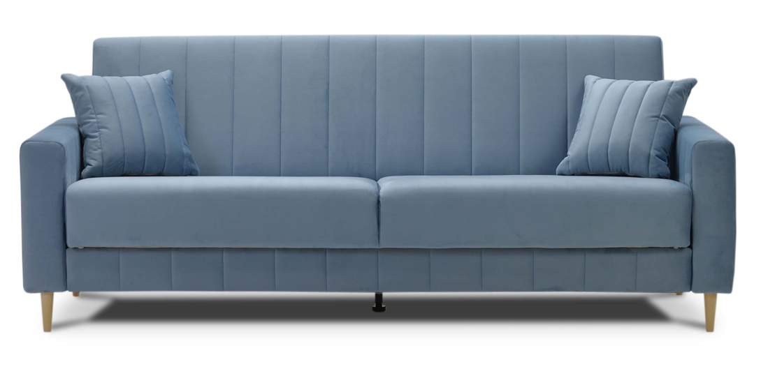 Прямой диван Эмма Голубой велюр