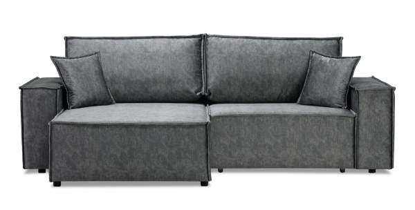 Угловой диван Фабио темно-серый велюр