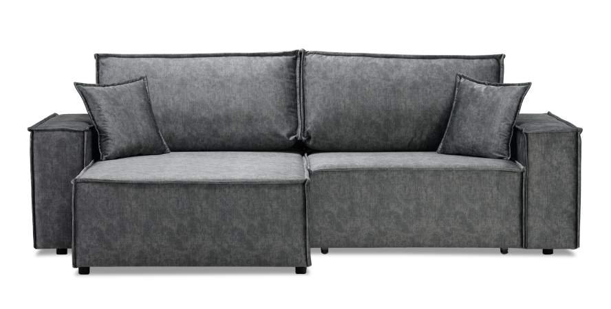 Угловой диван Фабио темно-серый велюр