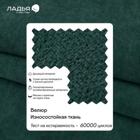 Прямой диван Тиволи Изумрудный велюр Уцененный