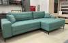 Угловой диван правый Белес аквамариновый велюр 