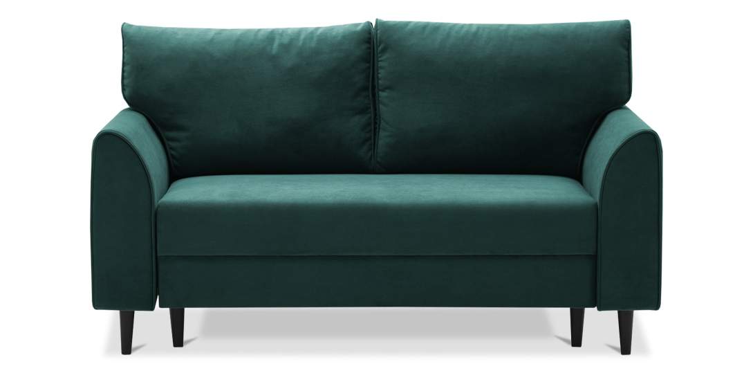 Прямой мини диван Касита 120 изумрудный велюр