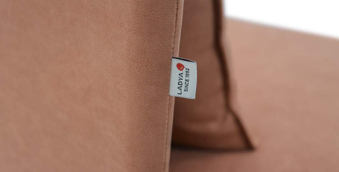 Угловая кушетка правая Элфи пыльно-терракотовый велюр