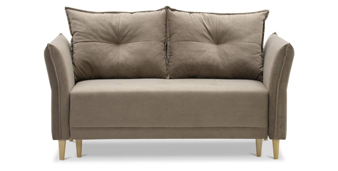 Прямой мини диван Лома 120 Светло-коричневый велюр 