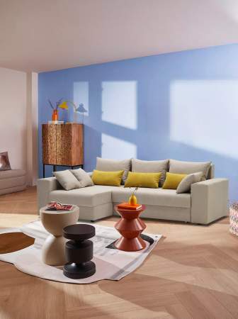 Угловой диван левый Майами Бежевый шенилл 