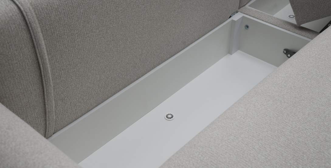 Угловой диван правый Кьянти Серо-бежевый велюр