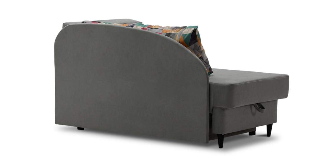 Угловая кушетка левая Иби Дымчатый серый велюр