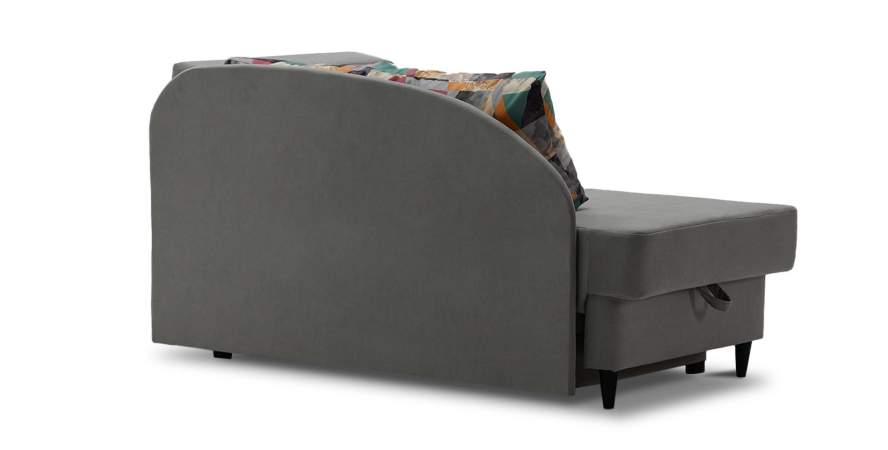 Угловая кушетка левая Иби Дымчатый серый велюр