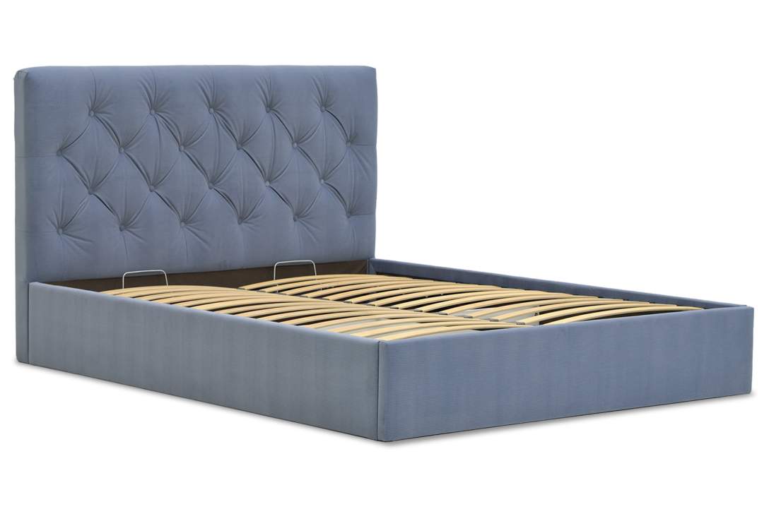 Двуспальная кровать Беллини 180 сине-фиолетовый велюр