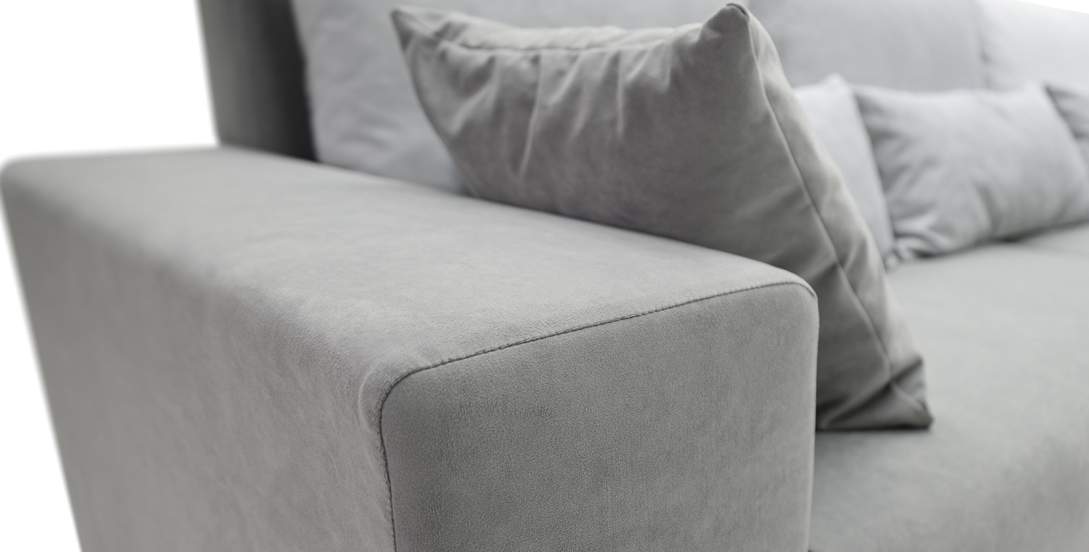 Прямой диван Майами Серый велюр 