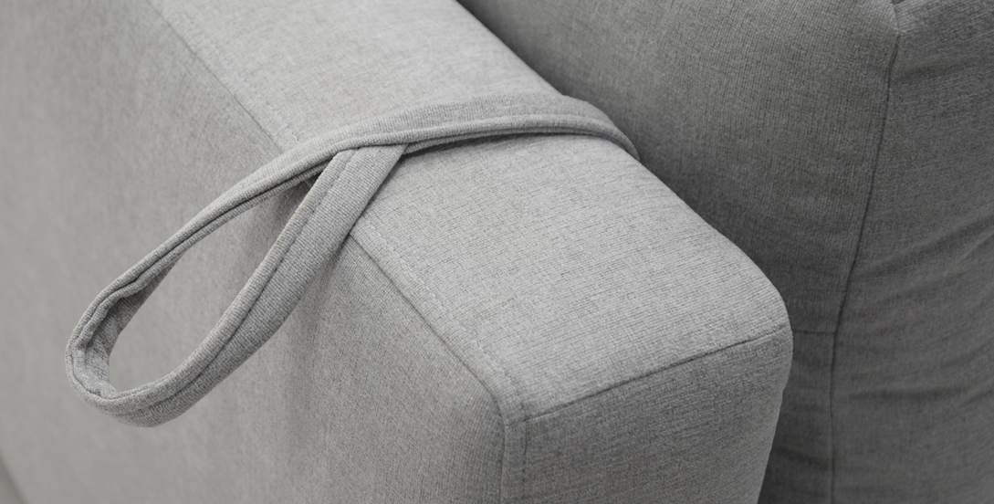 Прямой диван Морма Жемчужно-серый велюр