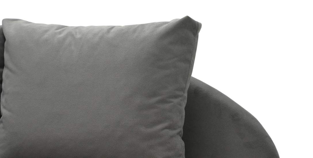 Угловая кушетка правая Иби Серый велюр