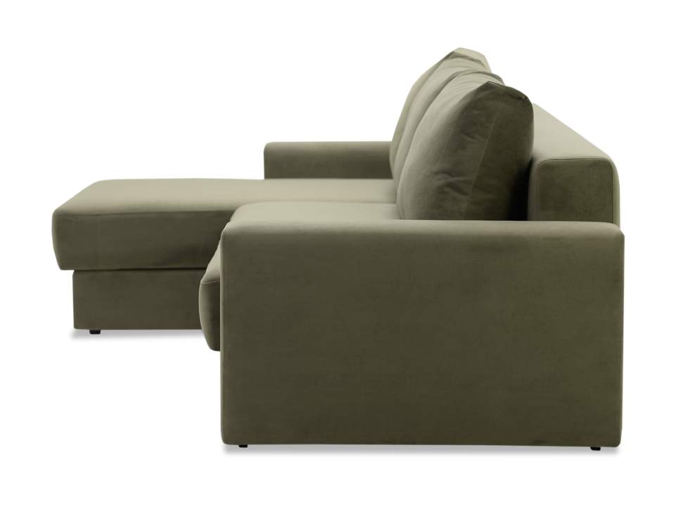 Угловой диван правый Вегас хаки велюр