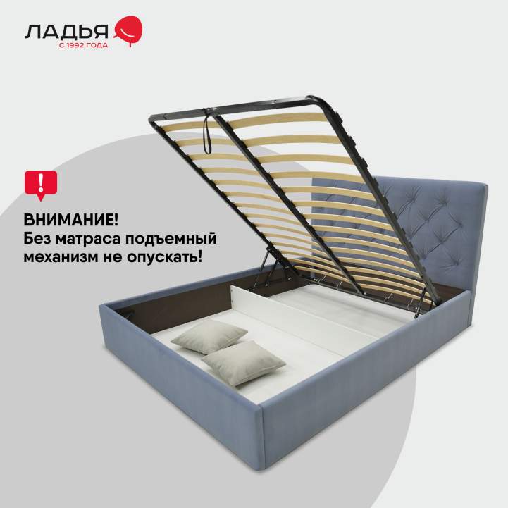 Двуспальная кровать Беллини 160 сине-фиолетовый велюр