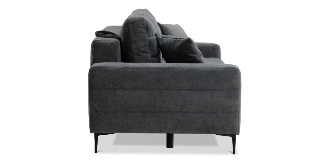 Прямой диван Белес миди графитовый велюр