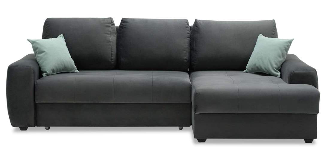 Угловой диван правый Коста Графитовый велюр 