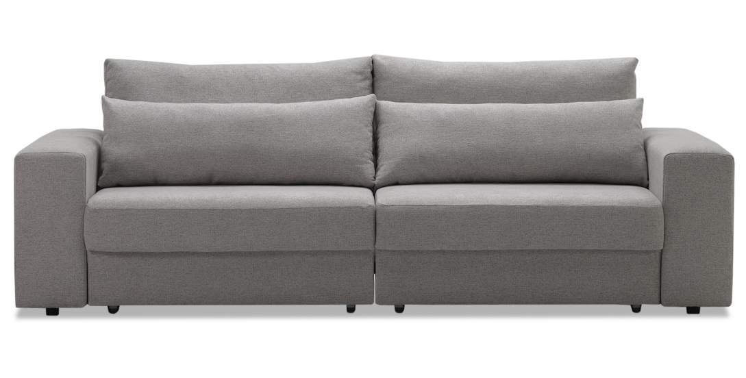 Прямой диван Рица Серо-фиолетовый меланж рогожка 