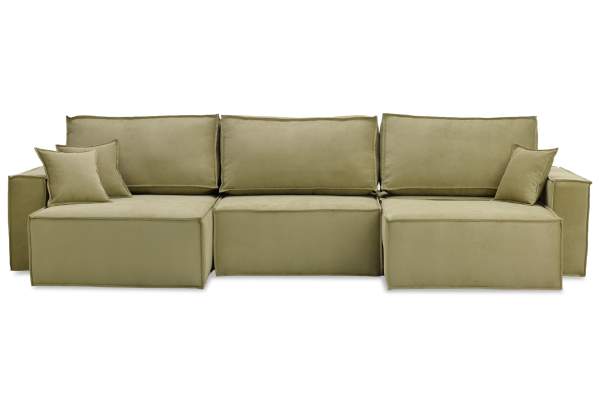 Угловой модульный диван Тейлор фисташковый велюр