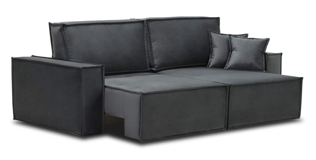 Угловой диван Тейлор Антрацитовый велюр