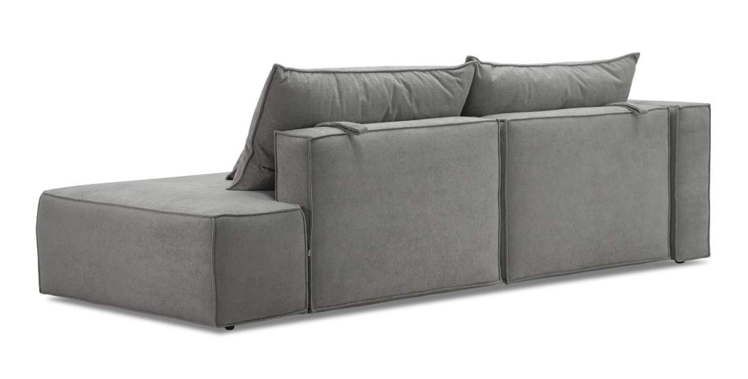 Угловой диван левый Рейф Серый велюр